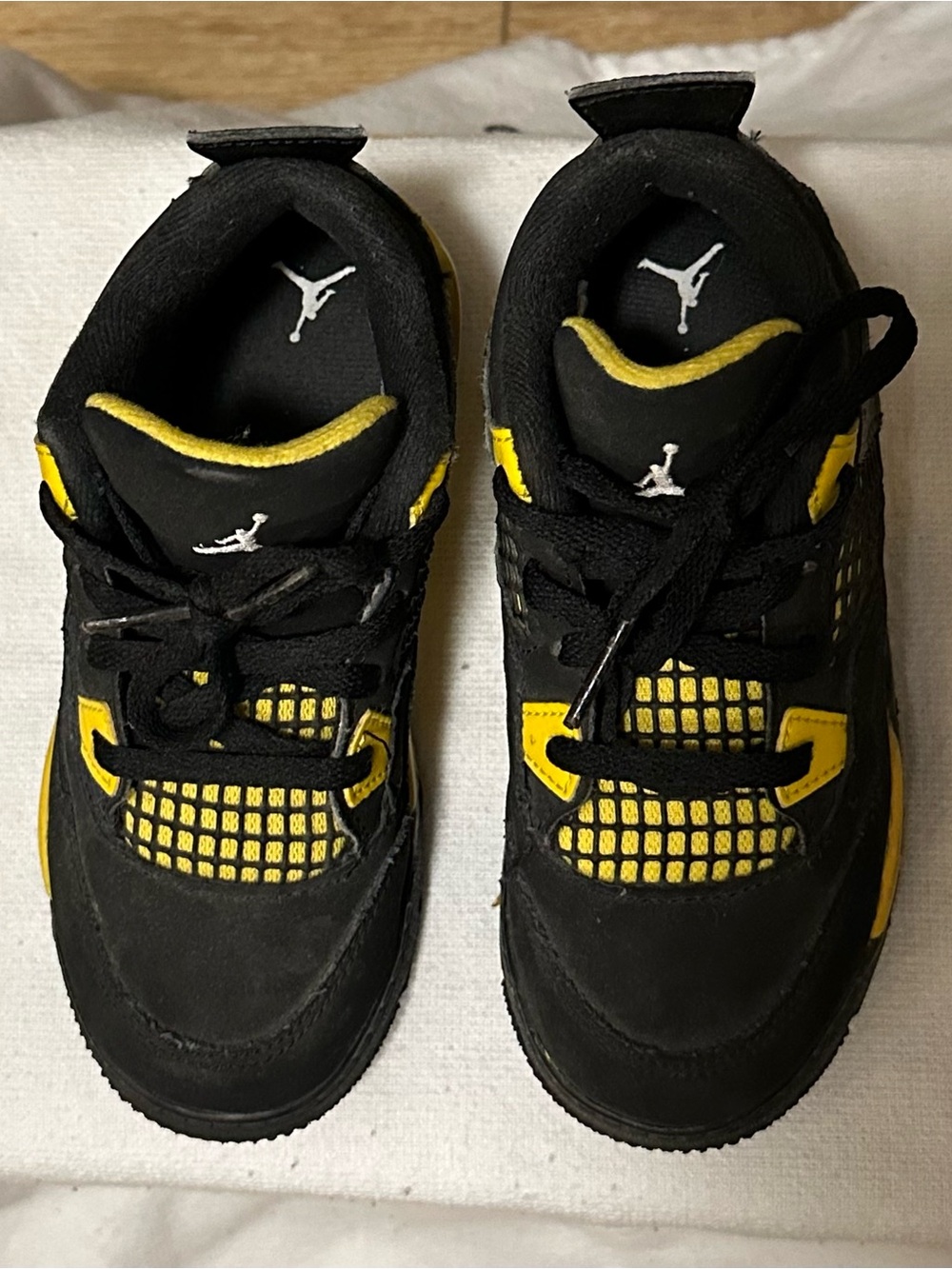Jordan Kids Black and Yellow Basketball Sneakers size 10C
